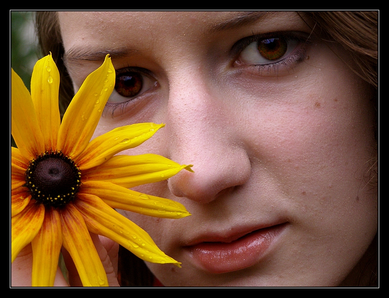 Jane And Her Yellow Flower by Wilhelmine