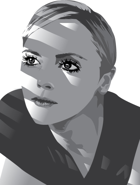 I saw this photo of Christina Ricci that I liked, so I did a vector drawing 