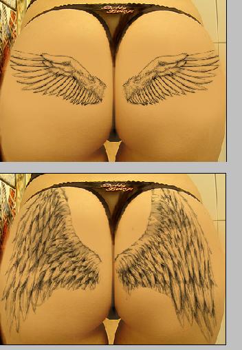 sexy angel tattoo. angel tattoo art on the foot