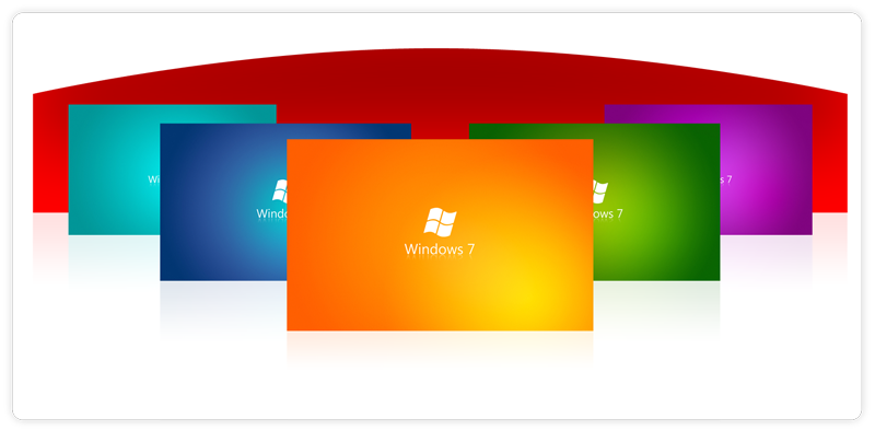 Tapety z logo Windows Seven w kolorach tęczy
